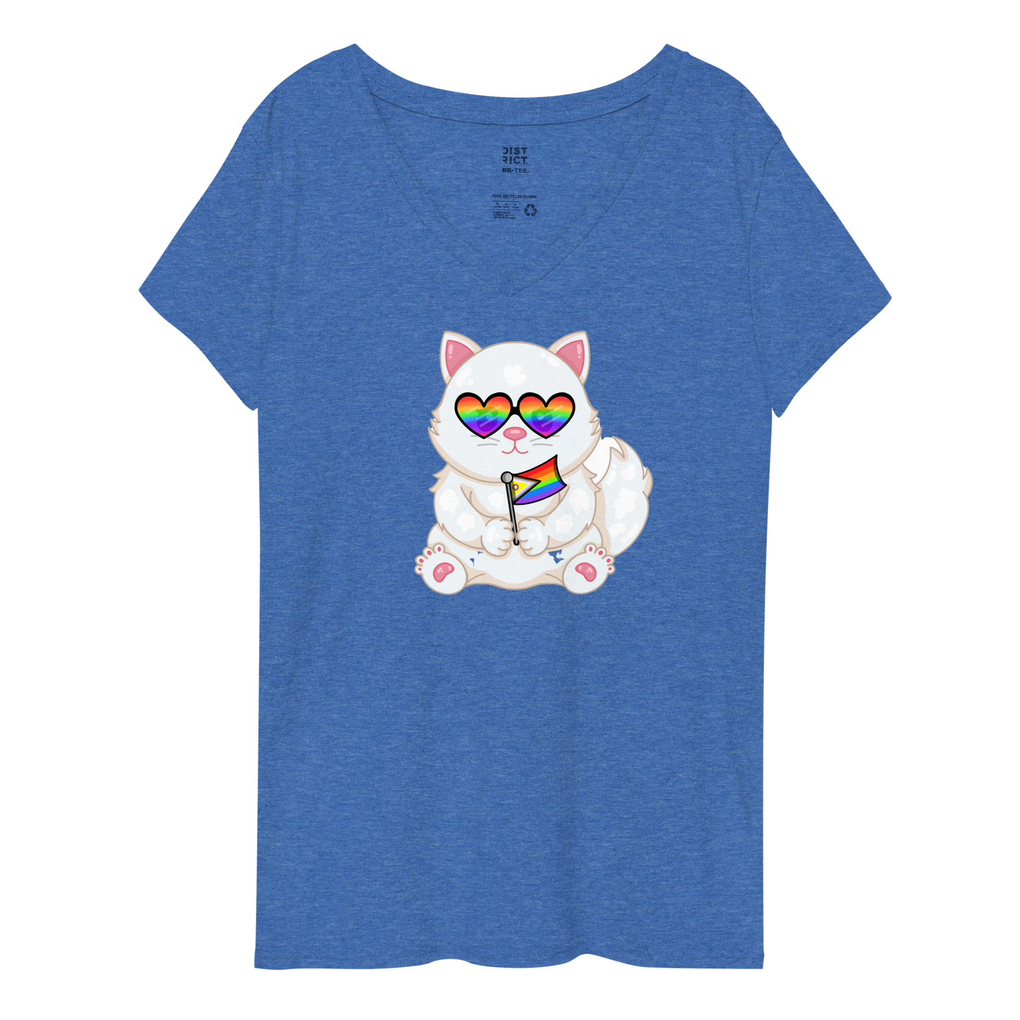 Prrride Kitty recycled v-neck t-shirt